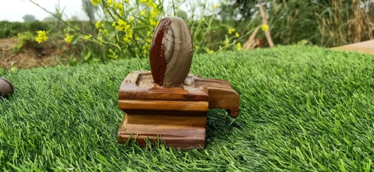 Narmadeshwar Stone Shiv Lingam Square Jaladhari