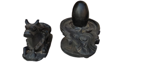 Shivling with Damru Shape Jaldhari And Nandi