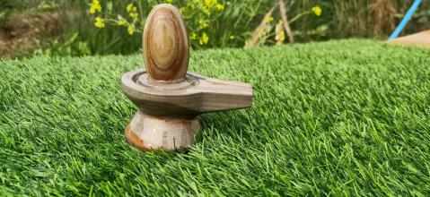 Nrmada Stones Shivling with Damru Shape Jaldhari 