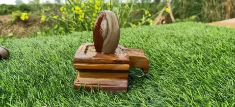 Narmadeshwar Stone Shiv Lingam Square Jaladhari