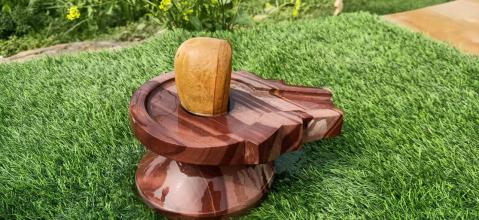 Narmada Netural Sotne Shivling Damru Shape Jaldari